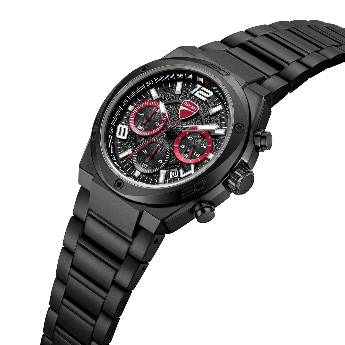 Ducati Quartz Chronograph Black Dial Black Stainless Steel Strap Watch For Men