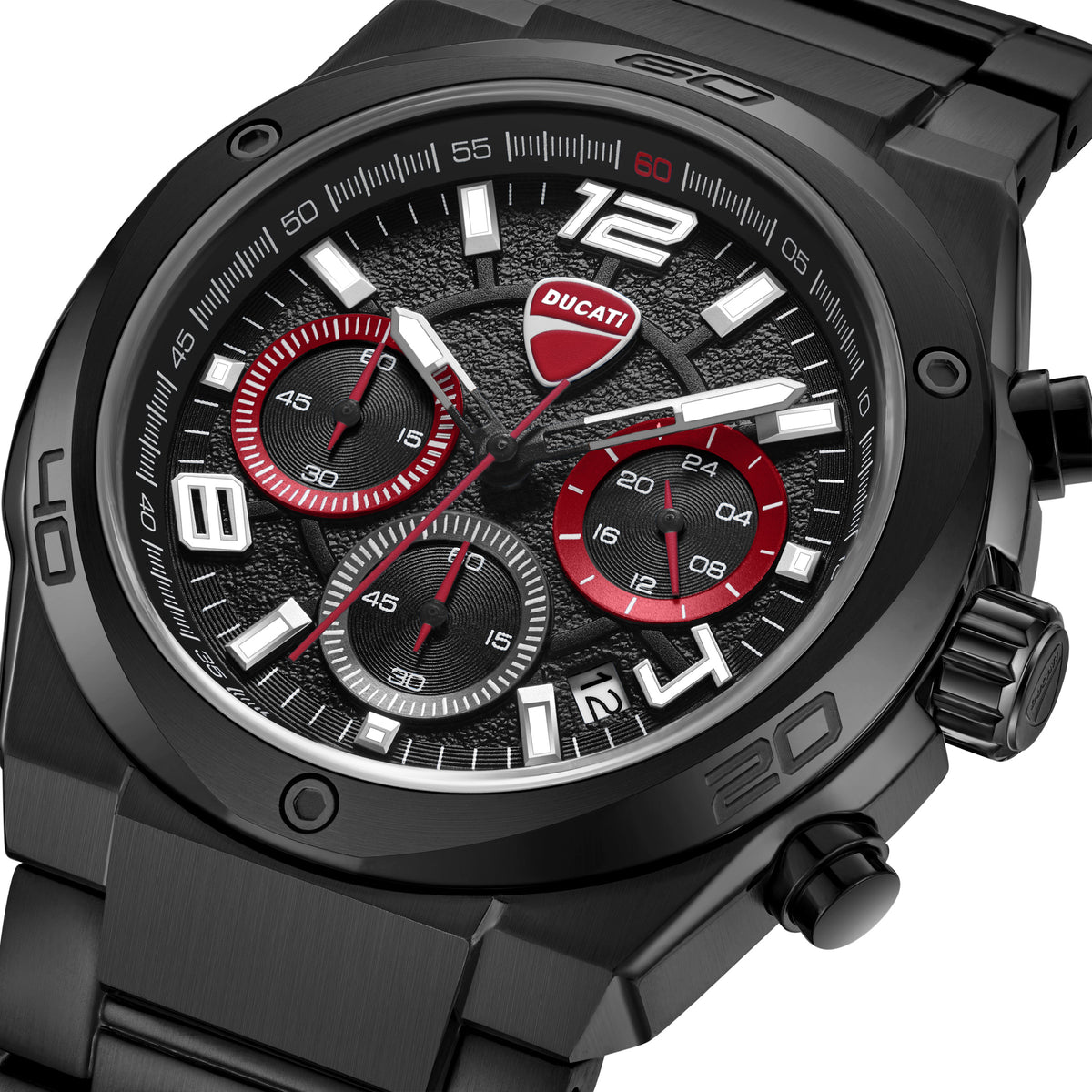 Ducati Quartz Chronograph Black Dial Black Stainless Steel Strap Watch For Men