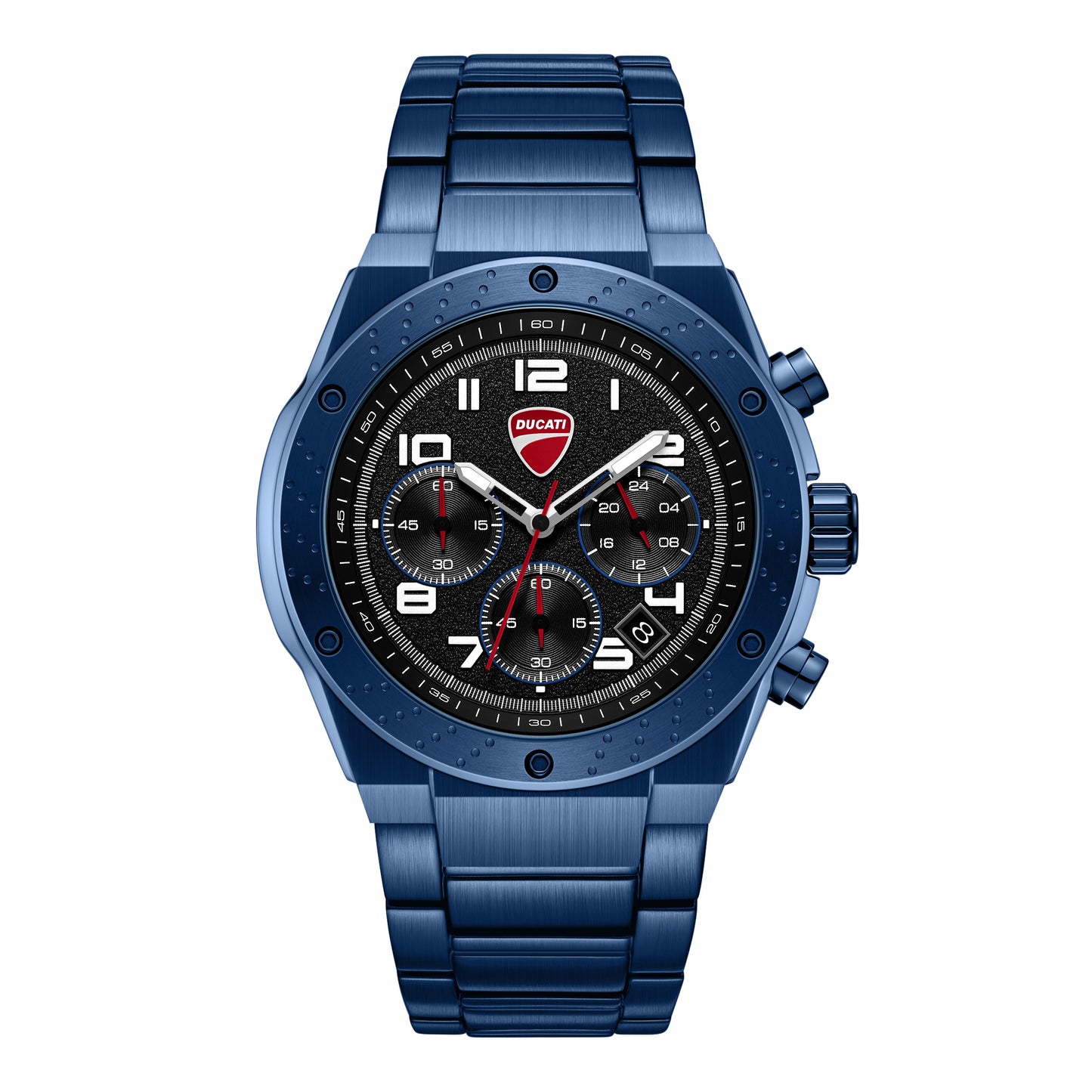 Ducati Quartz Chronograph Black Dial Blue Stainless Steel Strap Watch For Men