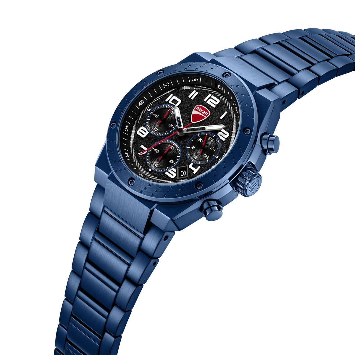 Smoto 43.5 mm Black Dial Stainless Steel Chronograph Watch For Men