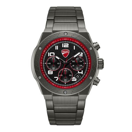 Ducati Quartz Chronograph Black Dial Black Stainless Steel Strap Watch For Men