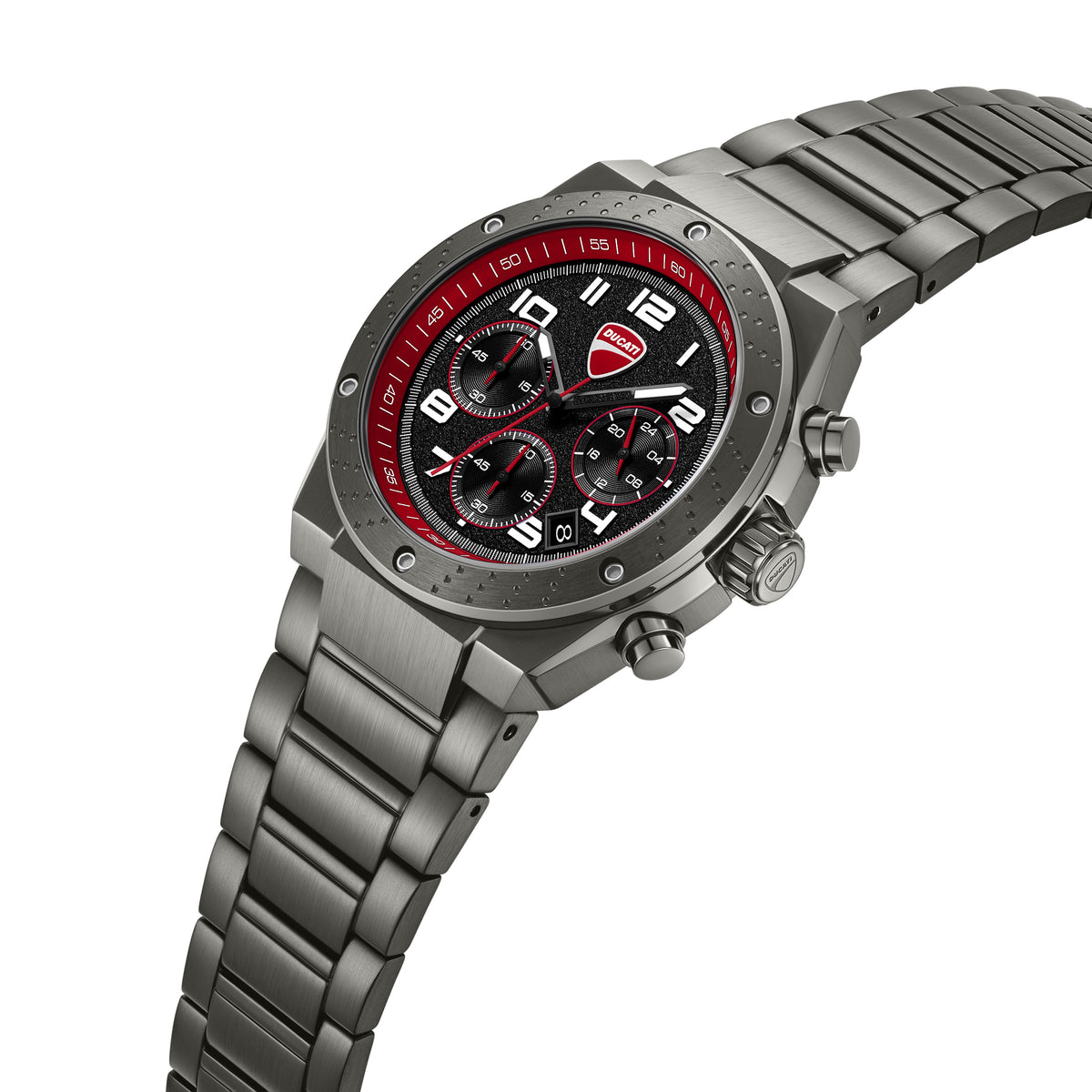 Ducati Quartz Chronograph Black Dial Black Stainless Steel Strap Watch For Men