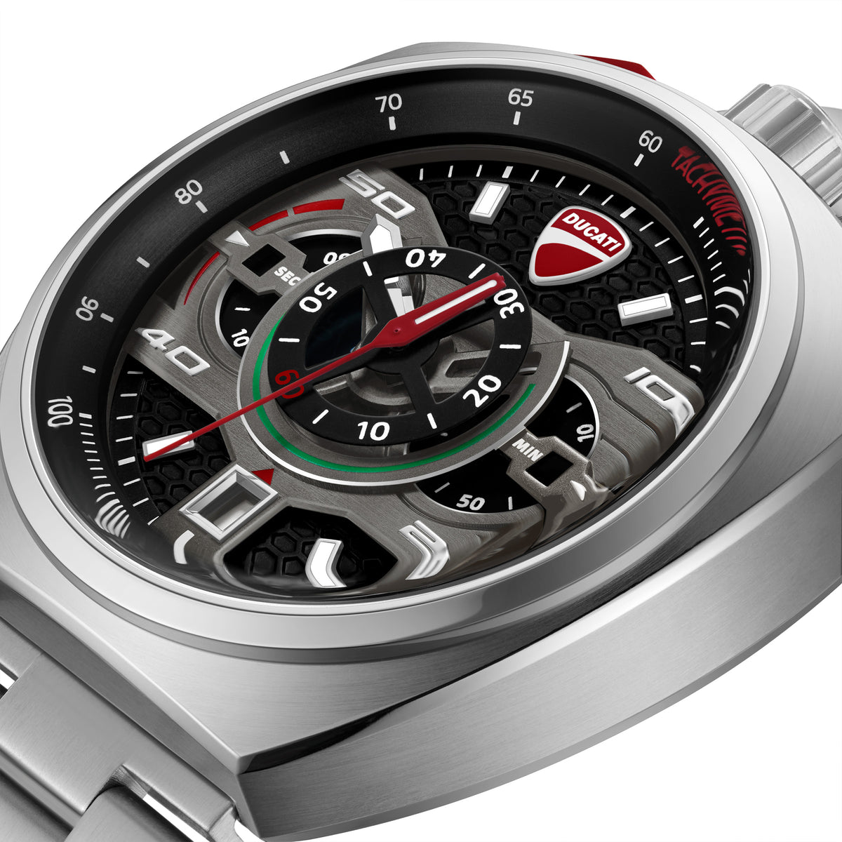 Ducati Quartz Chronograph Black Dial Black Stainless Steel Strap Watch For Men