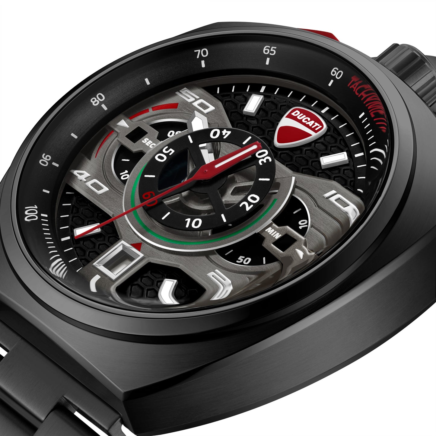 Ducati Quartz Chronograph Black Dial Black Stainless Steel Strap Watch For Men