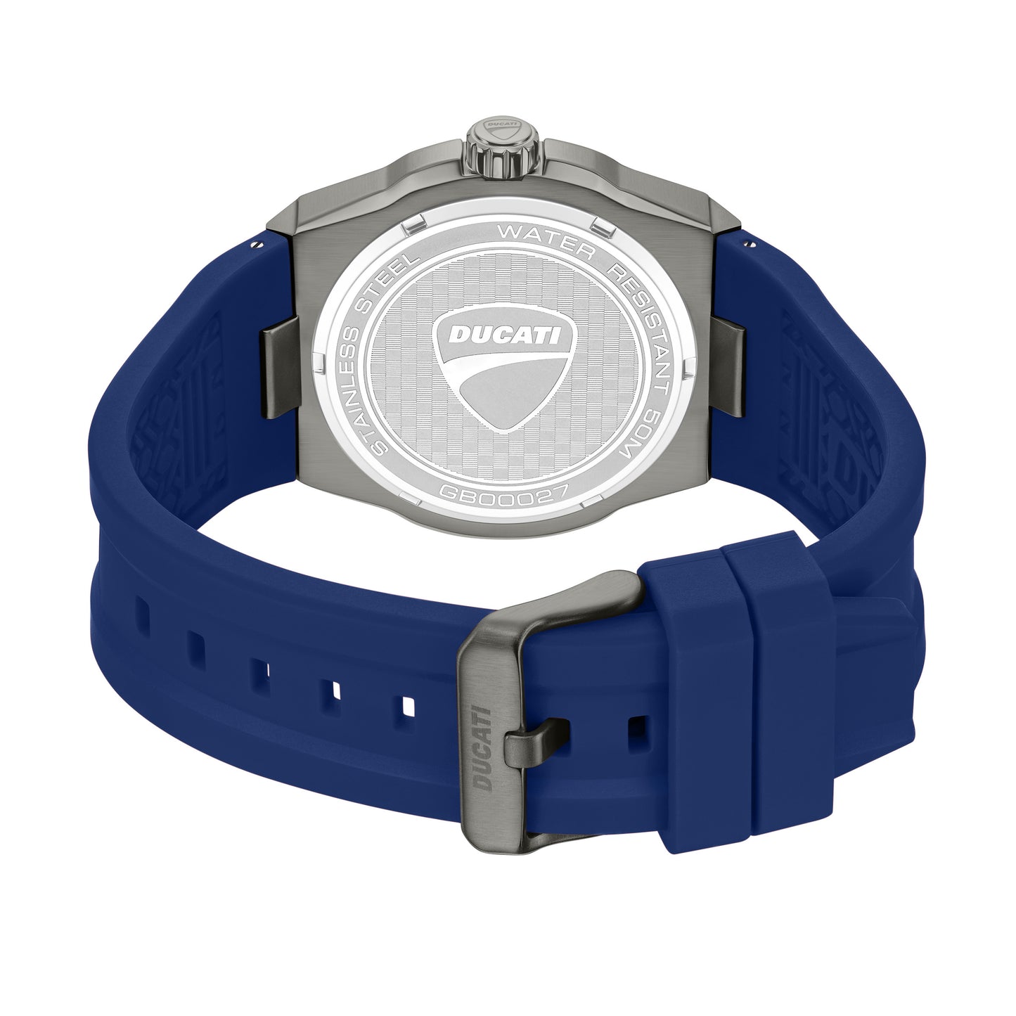 Ducati Quartz Analog Grey Dial Blue Silicone Strap Watch For Men