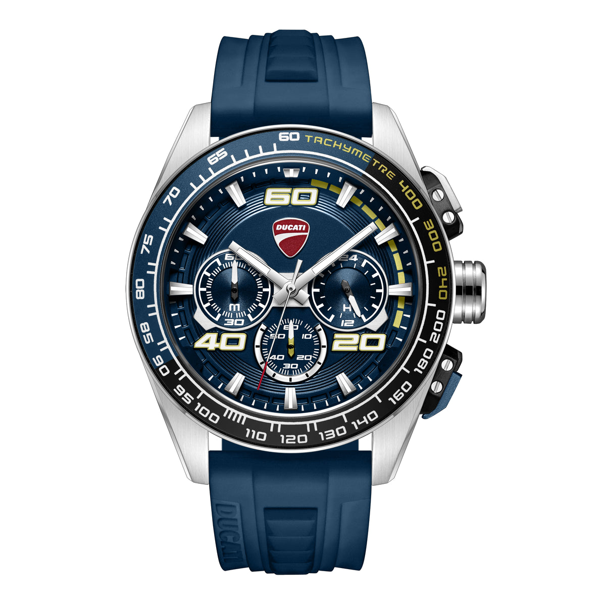 Ducati Quartz Chronograph Blue Dial Blue Silicone Strap Watch For Men