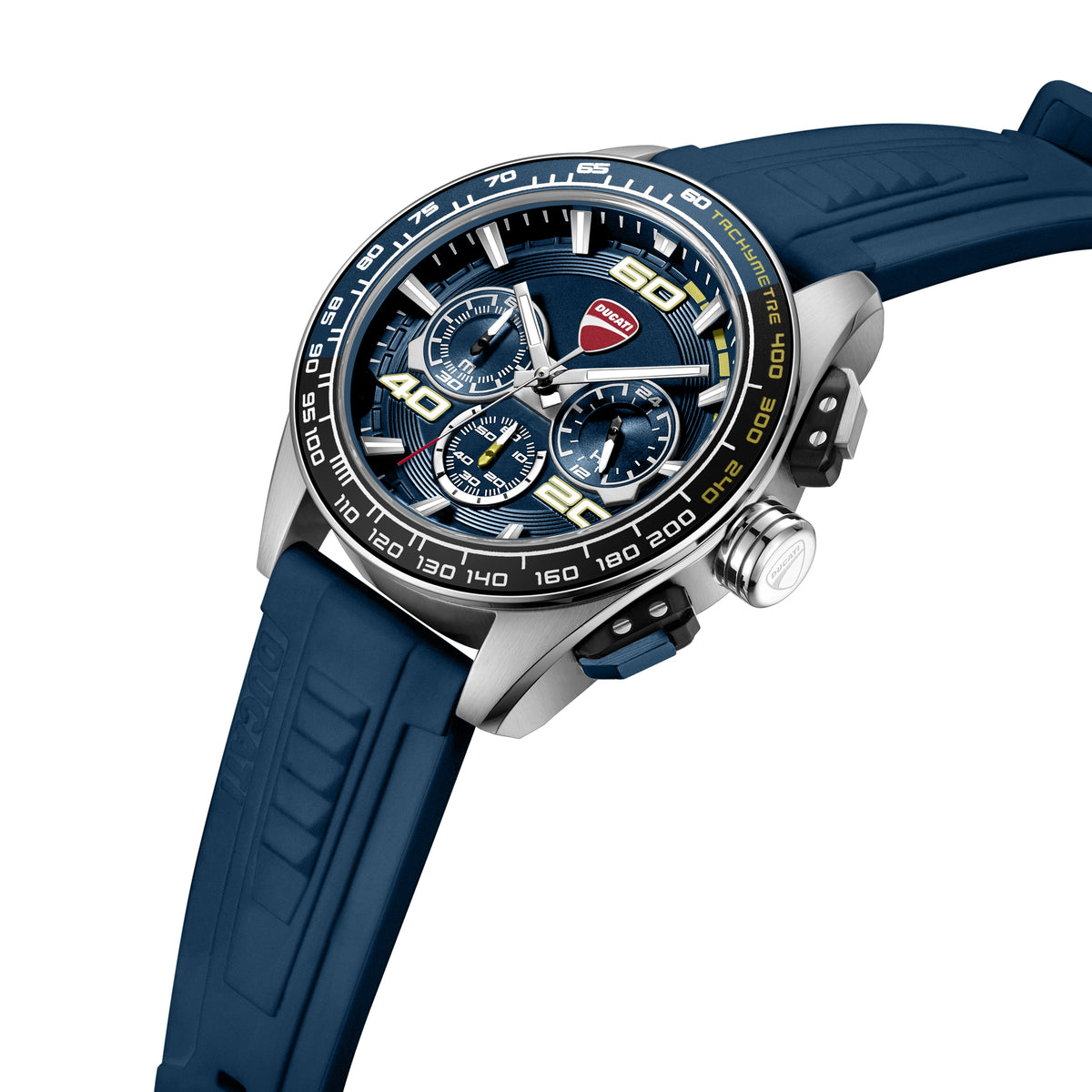 Ducati Quartz Chronograph Blue Dial Blue Silicone Strap Watch For Men