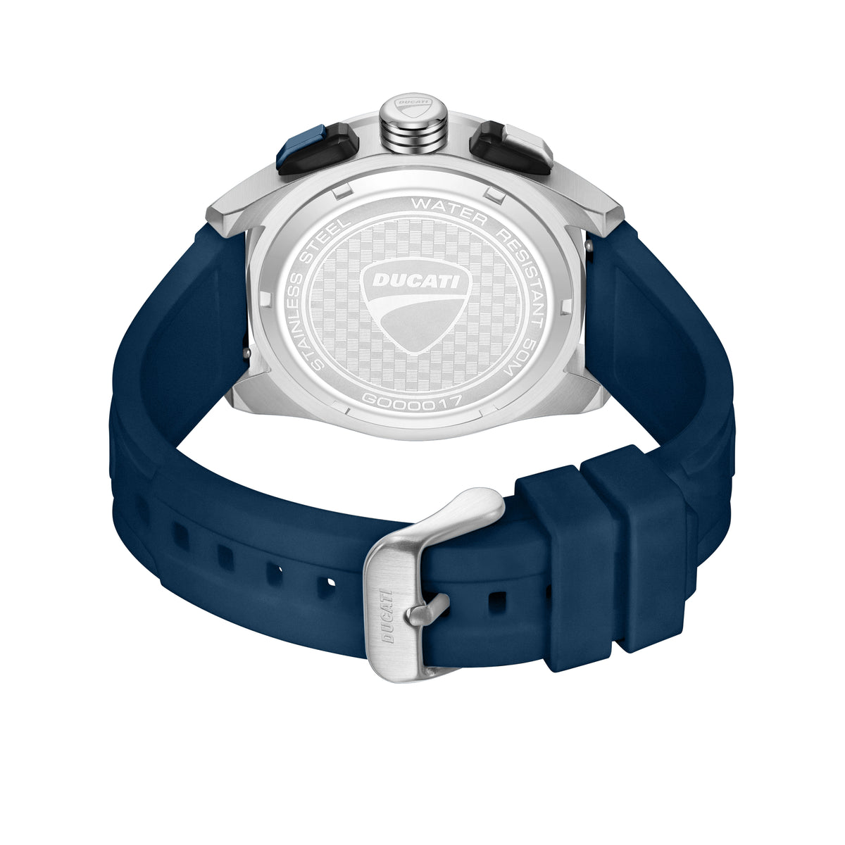 Ducati Quartz Chronograph Blue Dial Blue Silicone Strap Watch For Men