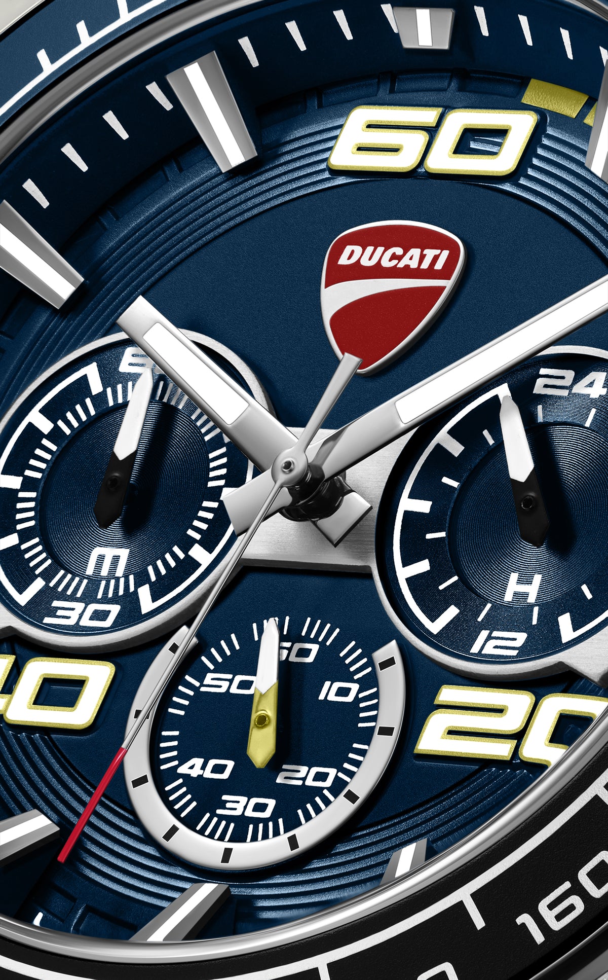 Ducati Quartz Chronograph Blue Dial Blue Silicone Strap Watch For Men