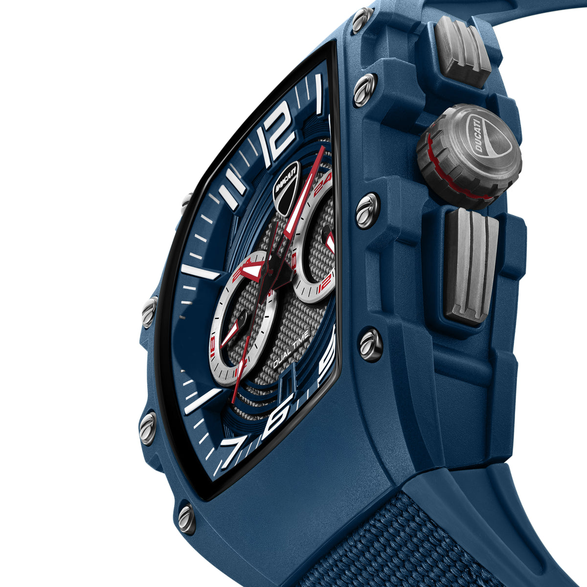 Ducati Quartz Multifunction Blue Dial Blue Silicone Strap Watch For Men