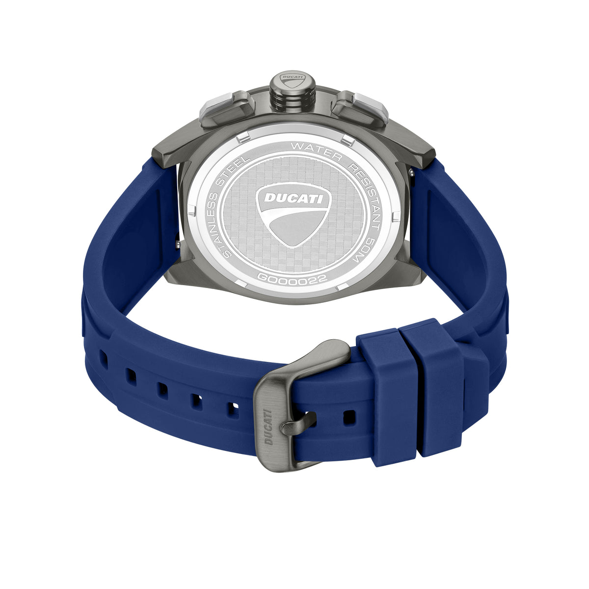 Ducati Quartz Chronograph Blue Dial Blue Silicone Strap Watch For Men