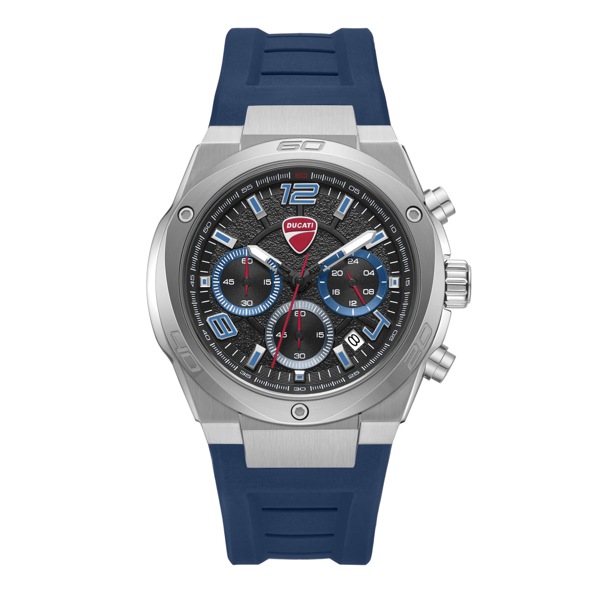 Sport 43.5 mm Blue Dial Silicone Chronograph Watch For Men