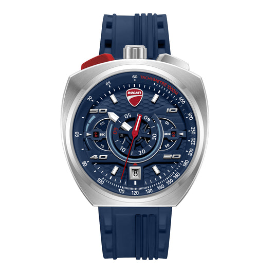 Ducati Quartz Chronograph Blue Dial Blue Silicone Strap Watch For Men