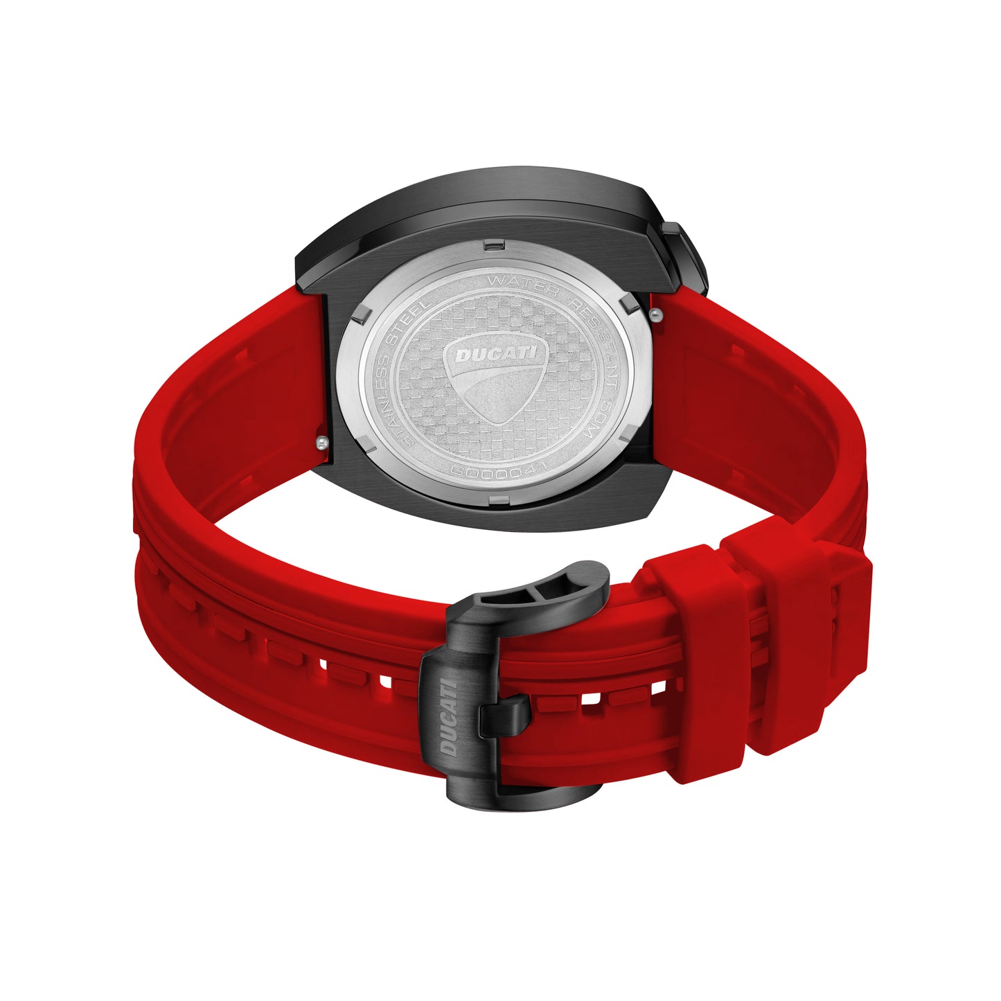 Corse 43 mm Red Dial Silicone Chronograph Watch For Men