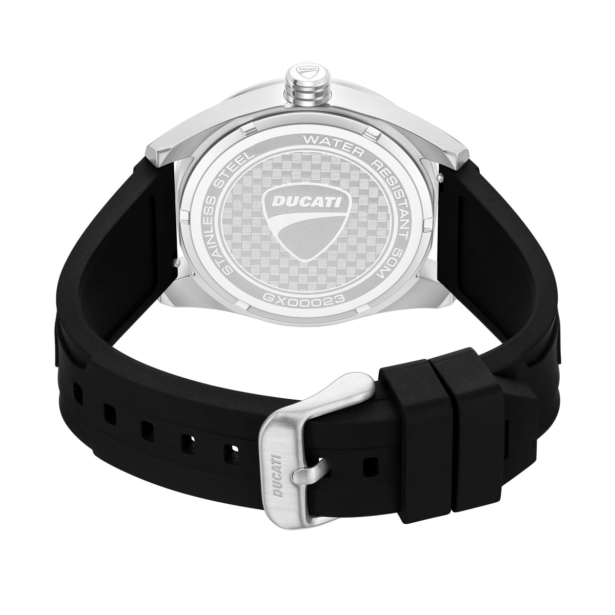 Ducati Quartz Analog Black Dial Black Leather Strap Watch For Men