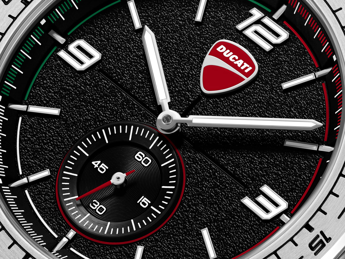 Ducati Quartz Analog Black Dial Black Leather Strap Watch For Men