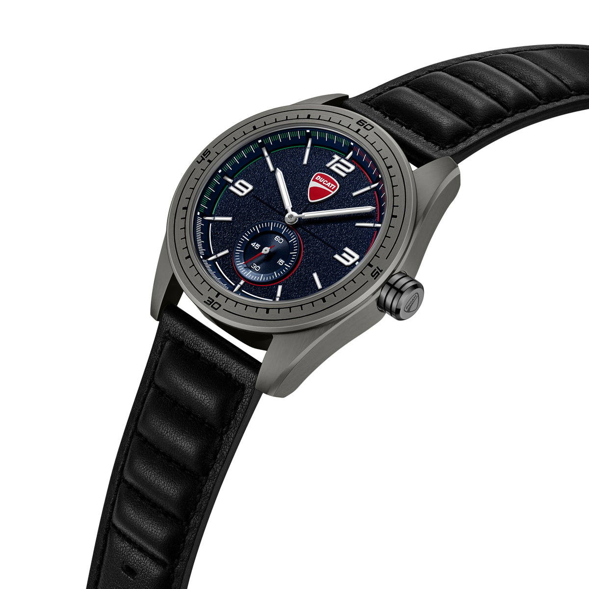 Ducati Quartz Analog Blue Dial Black Silicone Strap Watch For Men