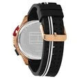 Tommy Hilfiger Quartz Chronograph Black Dial Black Silicone Strap Watch For Men