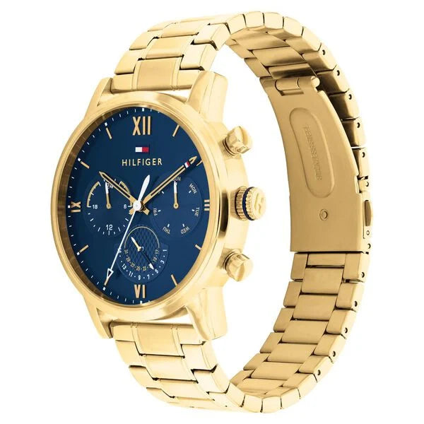 Tommy Hilfiger Quartz Multifunction Blue Dial Stainless Steel Strap Watch for Men