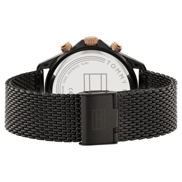 Tommy Hilfiger Quartz Multifunction Black Dial Stainless Steel Strap Watch for Men