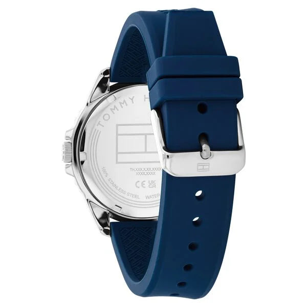 Tommy Hilfiger Quartz Analog Blue Dial Blue Silicone Strap Watch For Men