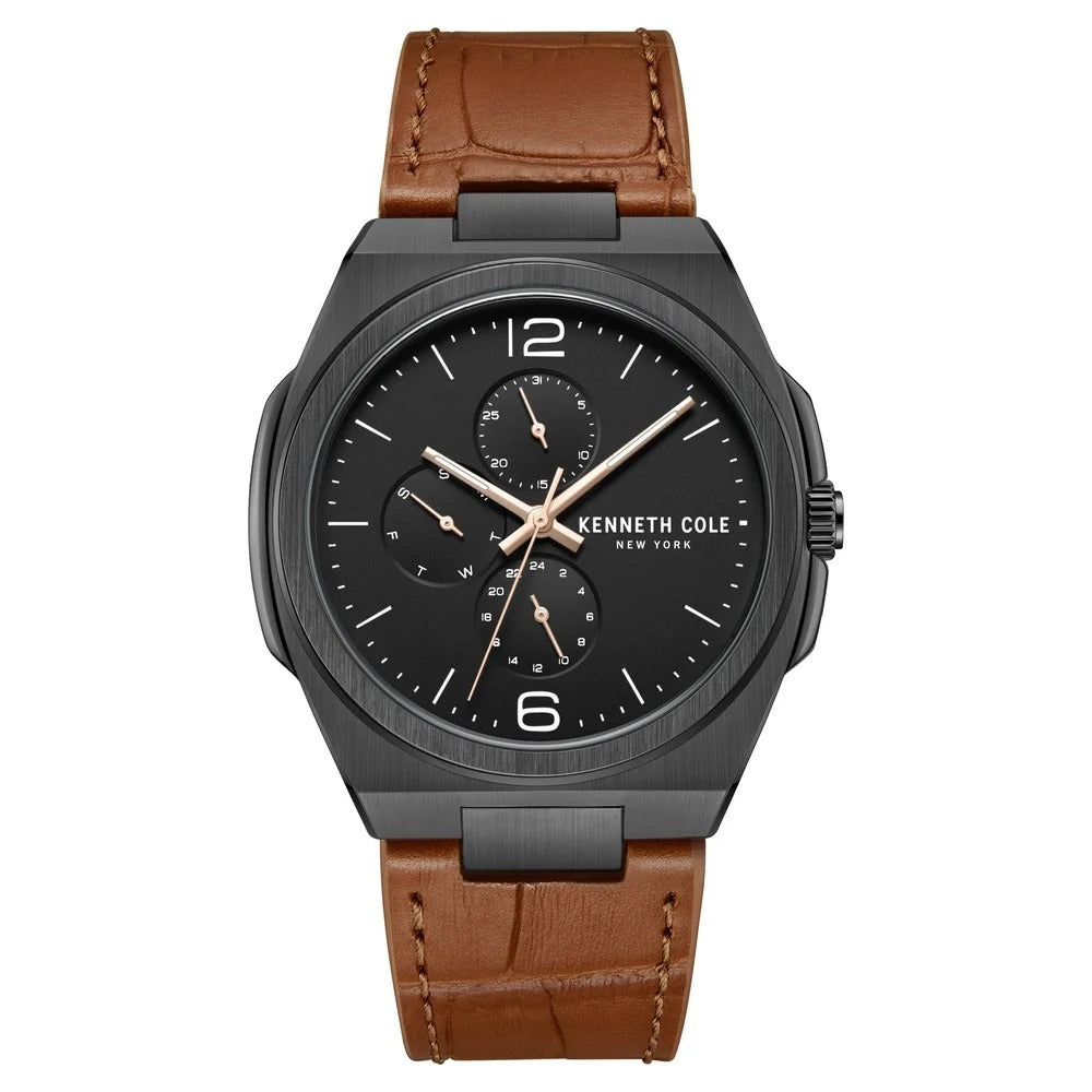 Kenneth Cole Quartz Multifunction Black Dial Watch for Men