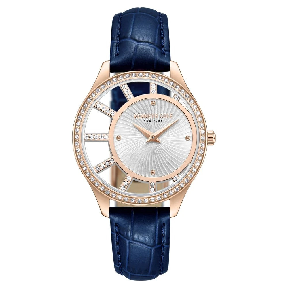 Kenneth Cole Quartz Analog Silver Dial Leather Strap Watch For Women