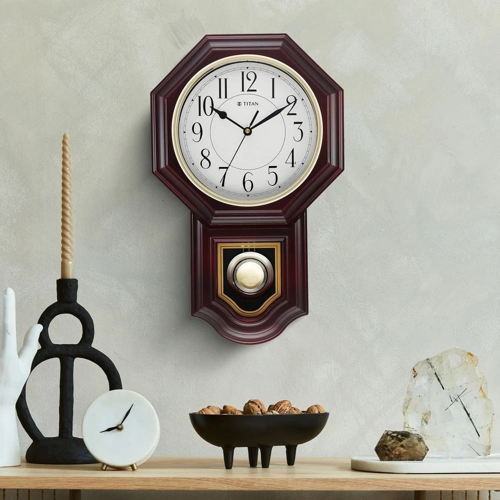 Classic Brown Colour Pendulum Clock with a Westminster chime - 47.4 cm x 29.8 cm (Large)