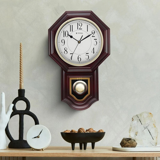 Classic Brown Colour Pendulum Clock with a Westminster chime - 47.4 cm x 29.8 cm (Large)