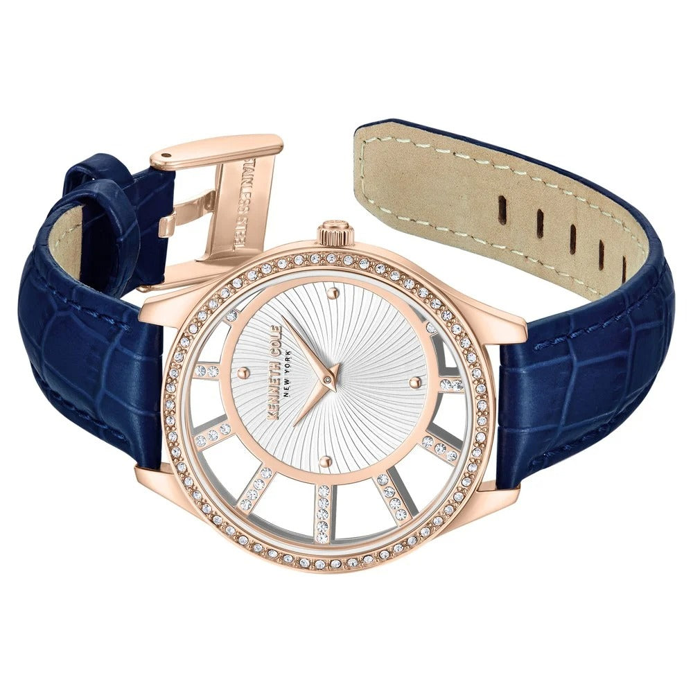 Kenneth Cole Quartz Analog Silver Dial Leather Strap Watch For Women