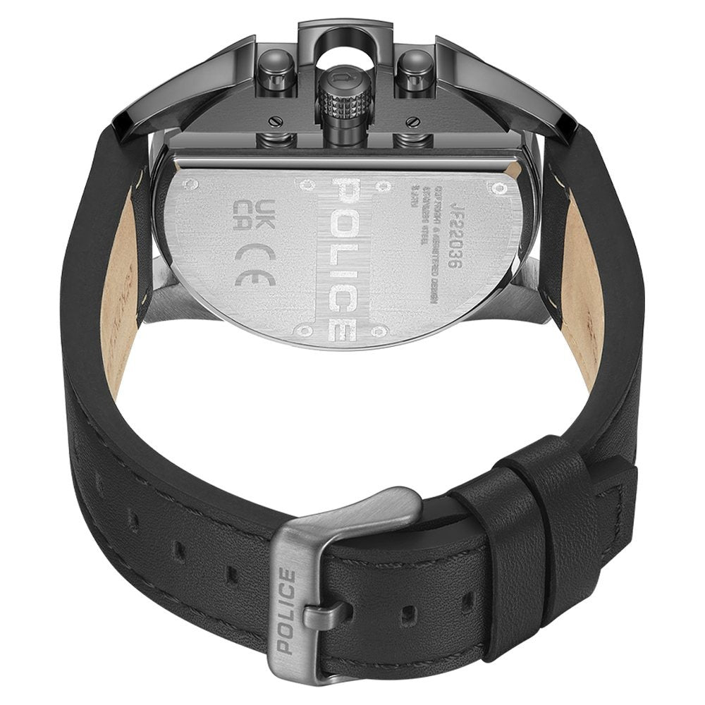 Police Grey Dial Black Strap Multifunction Watch for Men