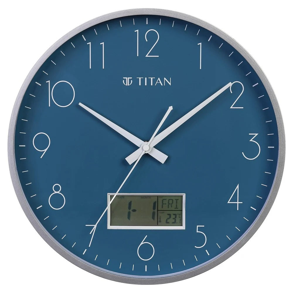 Titan Contemporary Ana-Digi Wall Clock with Thermometer
