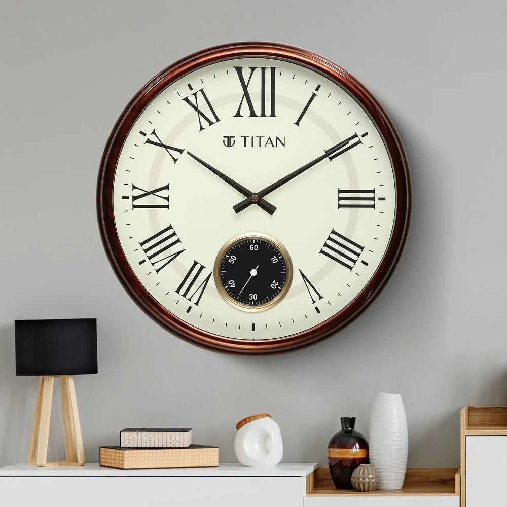 Titan Classic Sub-Second Wall Clock - 35cm x 35cm (Small)