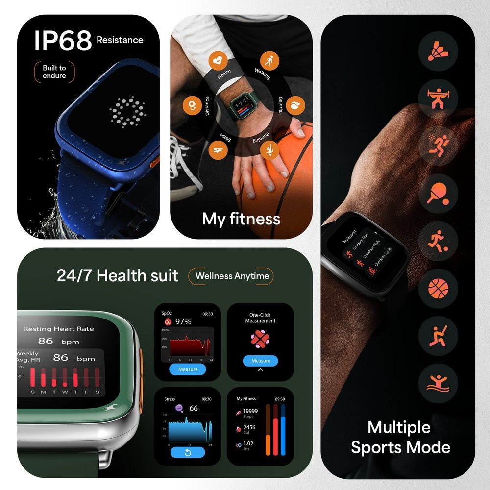Fastrack Navstar Smartwatch 1.85" inch AMOLED Display, AI Chat, AI Watchface, Offline Voice Commands, Functional Crown
