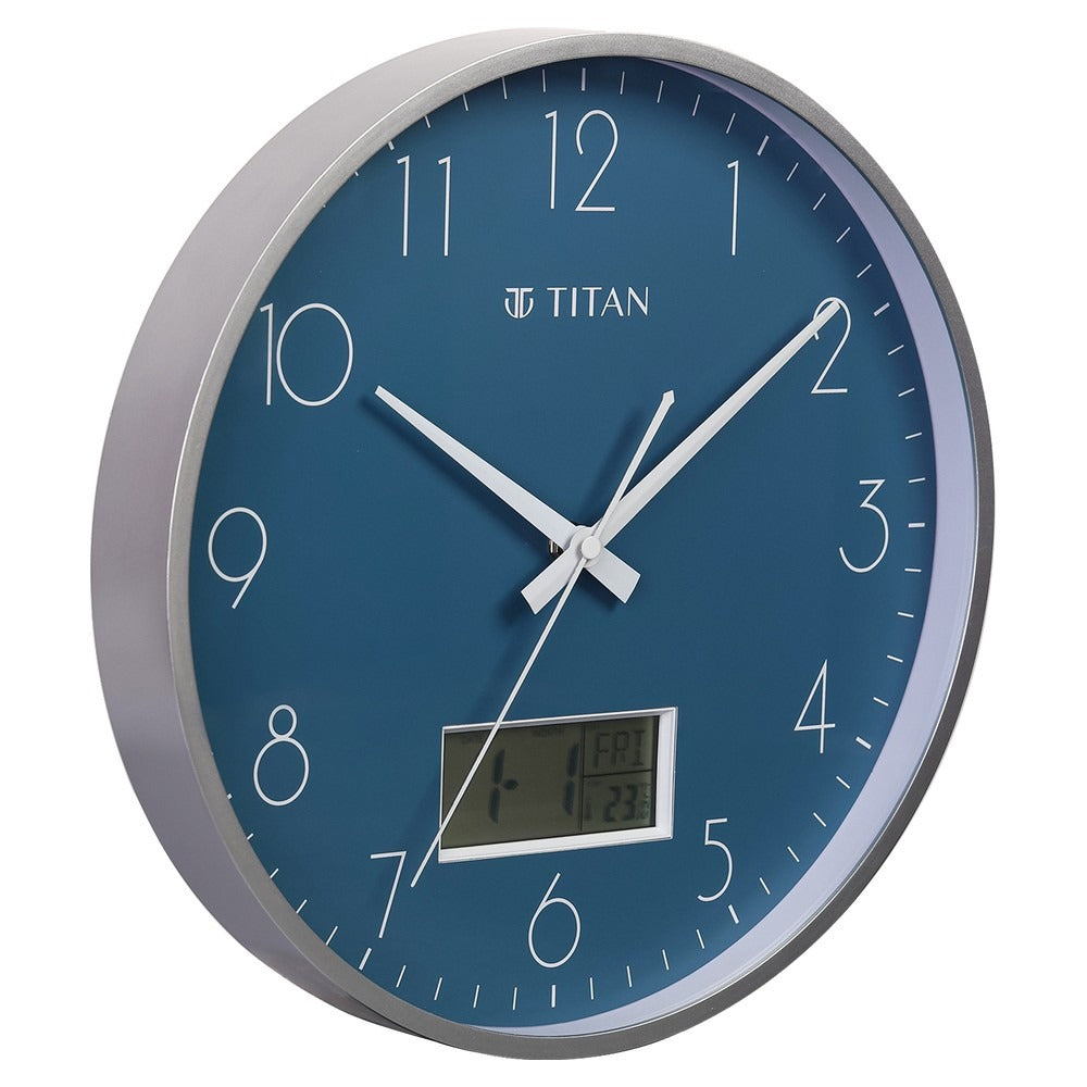 Titan Contemporary Ana-Digi Wall Clock with Thermometer