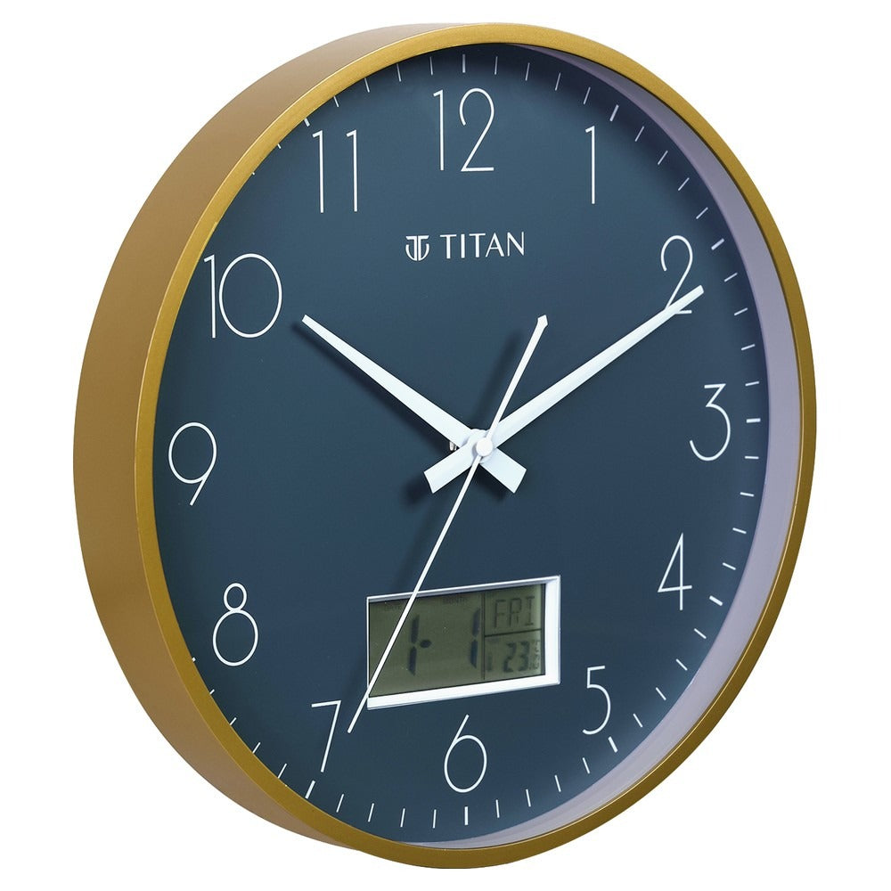 Titan Contemporary Ana-Digi Wall Clock with Thermometer