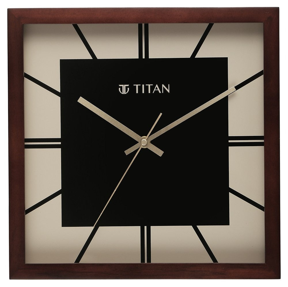 Titan Black & Timber Wooden Wall Clock