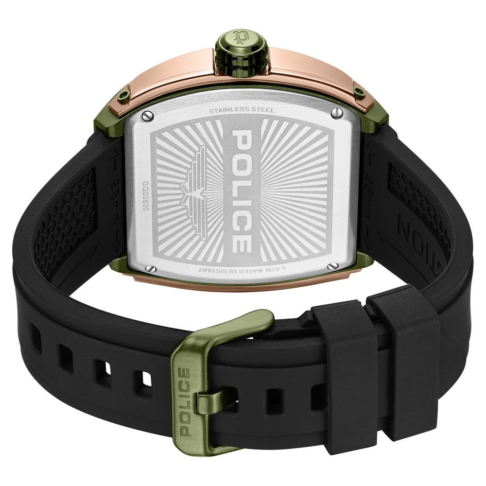 Police Quartz Multifunction Black Dial Black Colour Silicone Strap Watch For Men