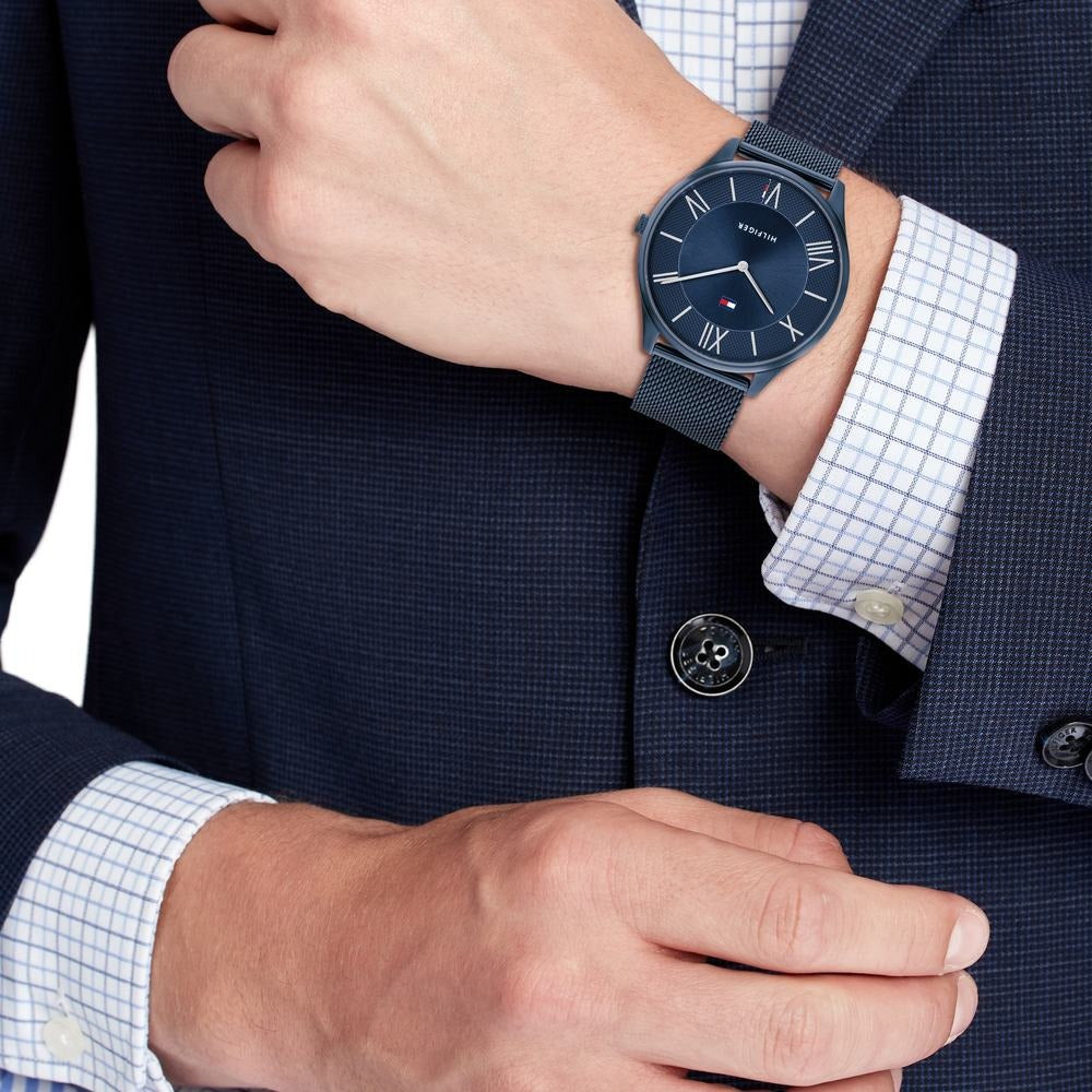 Tommy Hilfiger Blue Dial Blue Stainless Steel Strap Watch for Men