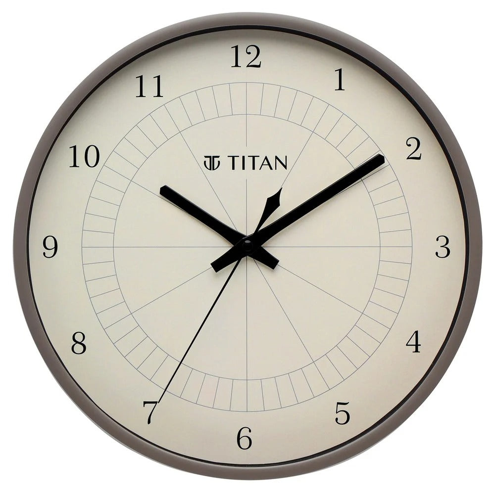 Titan Classic Wall Clock Quartz Analog Grey Dial Wall Clock