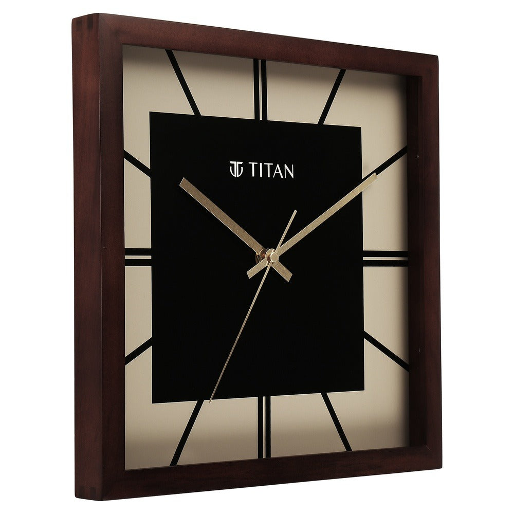 Titan Black & Timber Wooden Wall Clock