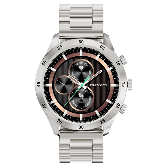 Fastrack Magnus FX2 Unisex Smart Watch With Silver Metal Strap