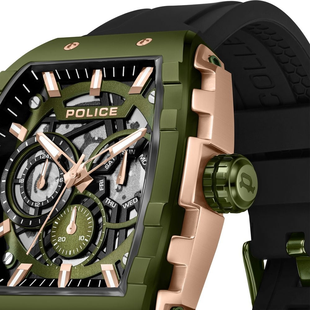 Police Quartz Multifunction Black Dial Black Colour Silicone Strap Watch For Men