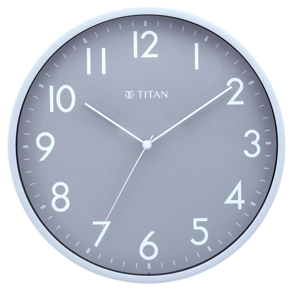 Titan Silent Sophistication: Grey Clock with Striking Contrast
