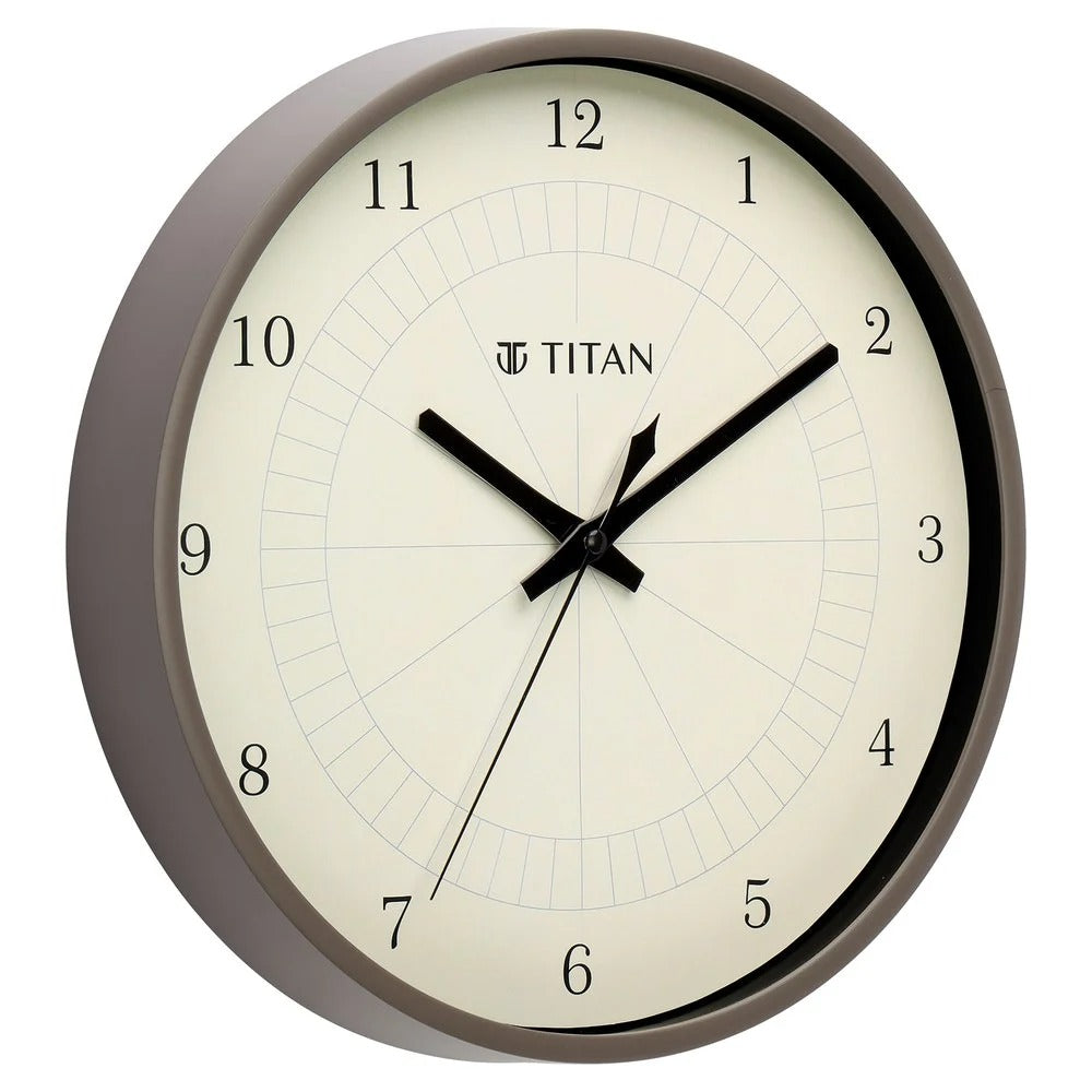 Titan Classic Wall Clock Quartz Analog Grey Dial Wall Clock