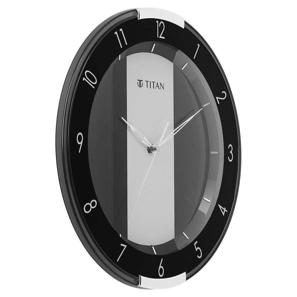 Titan Contemporary Multicoloured Wall Clock with a partly Semi-transparent Dial 33.80 x 33.80 cm (Medium Size)