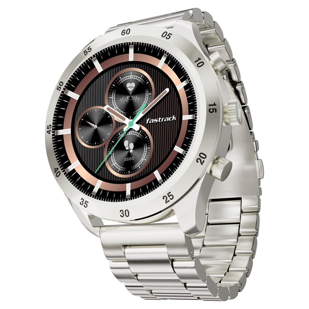 Fastrack Magnus FX2 Unisex Smart Watch With Silver Metal Strap