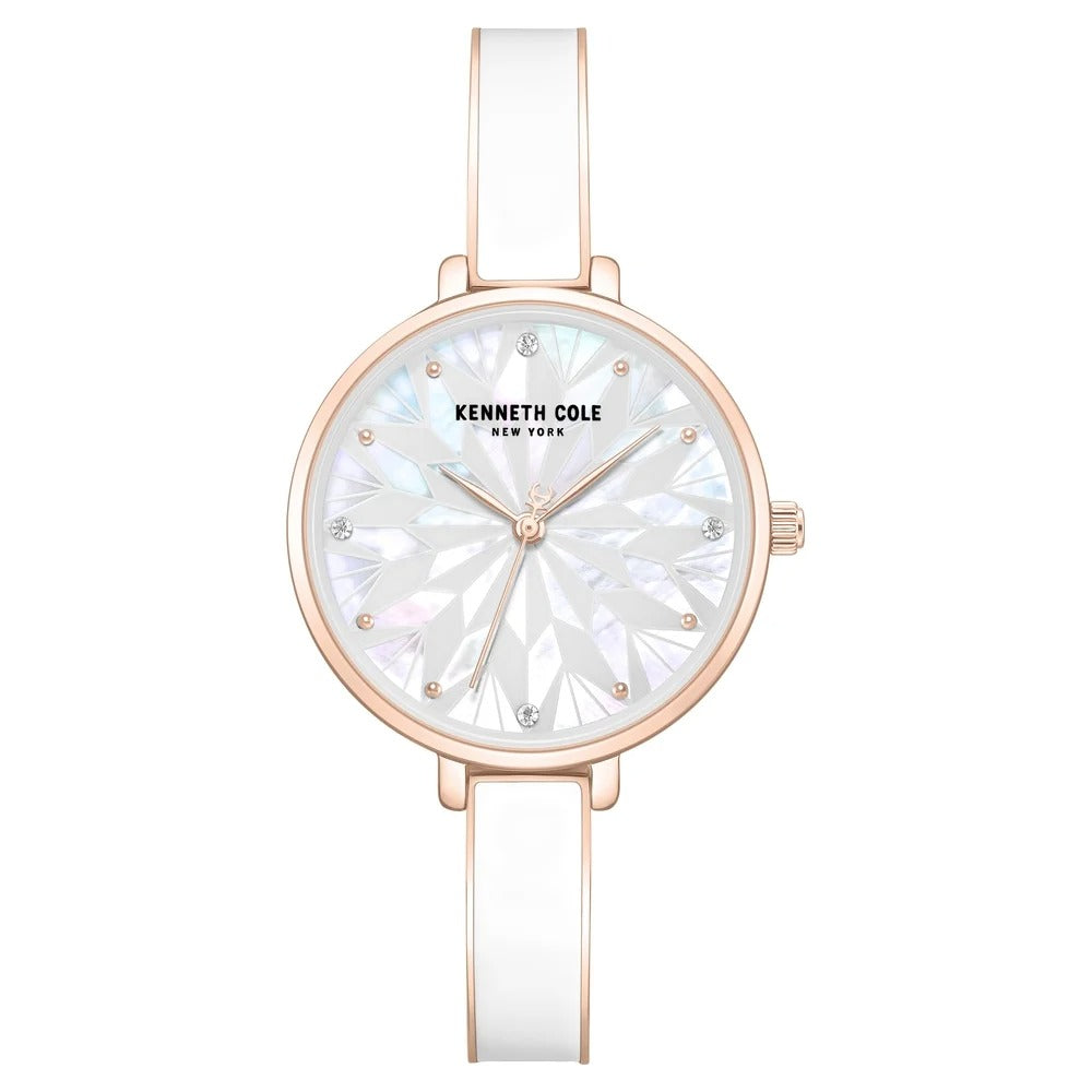 Kenneth Cole Quartz Analog White Dial Rose Gold Colour Stainless Steel Strap Watch For Women