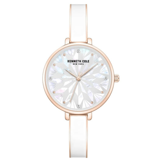 Kenneth Cole Quartz Analog White Dial Rose Gold Colour Stainless Steel Strap Watch For Women