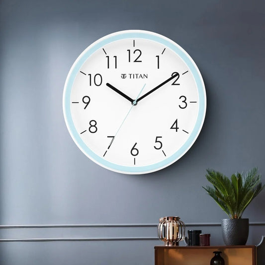 Titan Contemporary White Dial Blue Color Silent Sweep Technology - 32.5 cm x 32.5 cm (Medium)